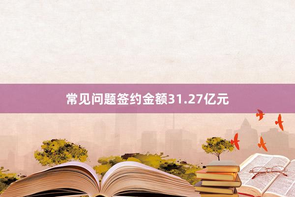 常见问题签约金额31.27亿元