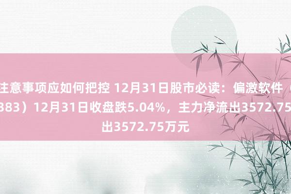 注意事项应如何把控 12月31日股市必读：偏激软件（603383）12月31日收盘跌5.04%，主力净流出3572.75万元