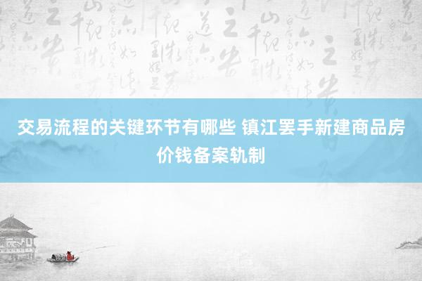 交易流程的关键环节有哪些 镇江罢手新建商品房价钱备案轨制