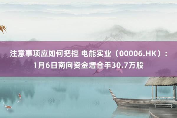 注意事项应如何把控 电能实业（00006.HK）：1月6日南向资金增合手30.7万股