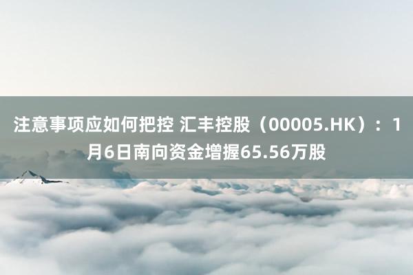 注意事项应如何把控 汇丰控股（00005.HK）：1月6日南向资金增握65.56万股