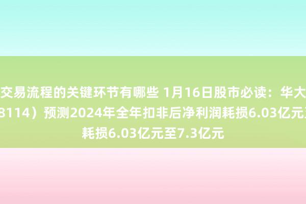 交易流程的关键环节有哪些 1月16日股市必读：华大智造（688114）预测2024年全年扣非后净利润耗损6.03亿元至7.3亿元