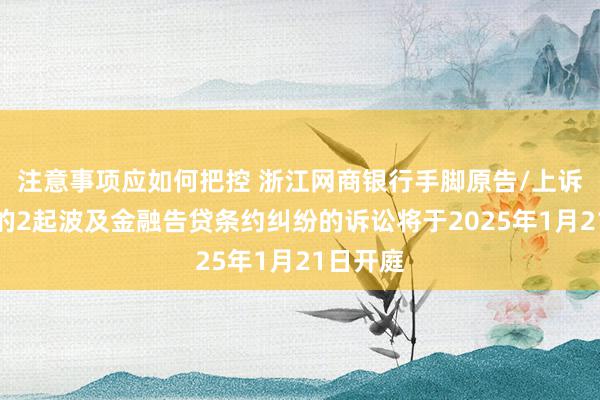 注意事项应如何把控 浙江网商银行手脚原告/上诉东谈主的2起波及金融告贷条约纠纷的诉讼将于2025年1月21日开庭