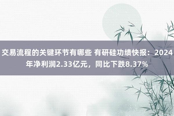 交易流程的关键环节有哪些 有研硅功绩快报：2024年净利润2.33亿元，同比下跌8.37%