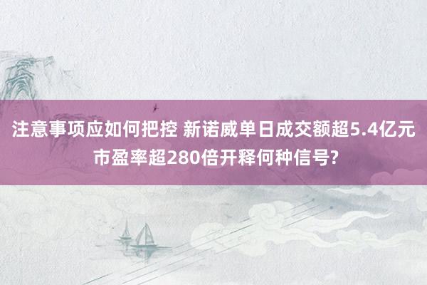 注意事项应如何把控 新诺威单日成交额超5.4亿元 市盈率超280倍开释何种信号?